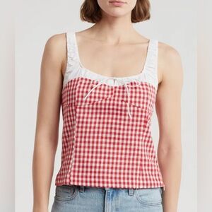 Elodie Red and White Gingham Top